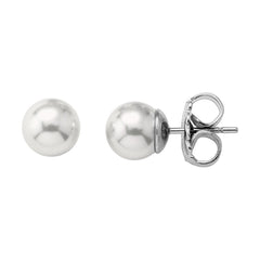 Pendientes de plata MAJORICA LYRA perla BLANCA 8mm para mujer