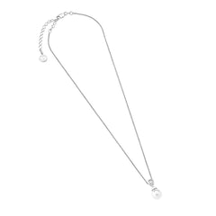 Collar plata perla blanca Majorica Auva con una circonita para mujer