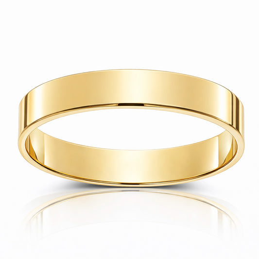 Alianza de oro 18k lisa Canto Diamantado - 4mm