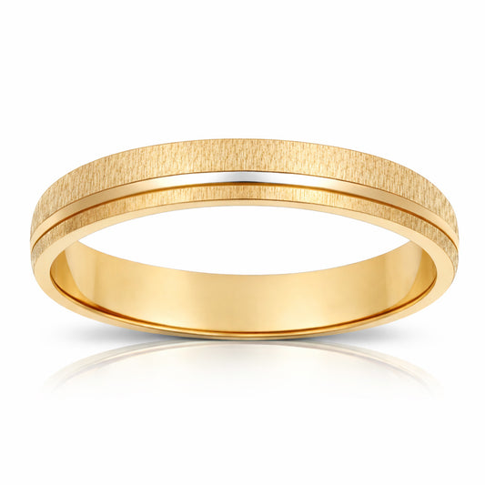 Alianza de boda oro 18k tallado brillo-mate 4mm