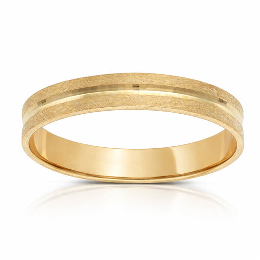 Alianzas de boda oro 18k mate - linea tallada 3,50mm
