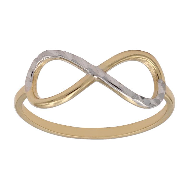 Anillo de oro 18k Infinito Bicolor tallado Comprar anillos de oro