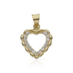 Colgante de oro 18k Corazón con circonitas para mujer