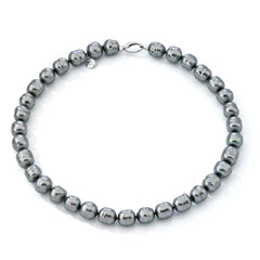 Collar MAJORICA Agora 50cm perla barroca gris 12mm con cierre de plata para mujer