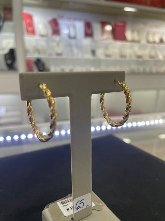 Pendientes aros Salvatore plata dorada trenzados para mujer