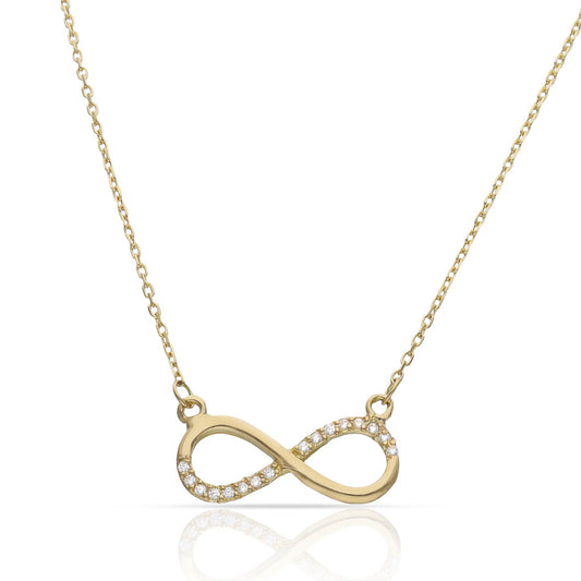Collar Oro 18k Infinito con Circonitas para mujer
