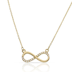 Collar Oro 18k Infinito con Circonitas para mujer