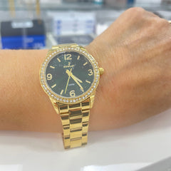 Reloj NOWLEY CHIC dorado esfera verde para mujer