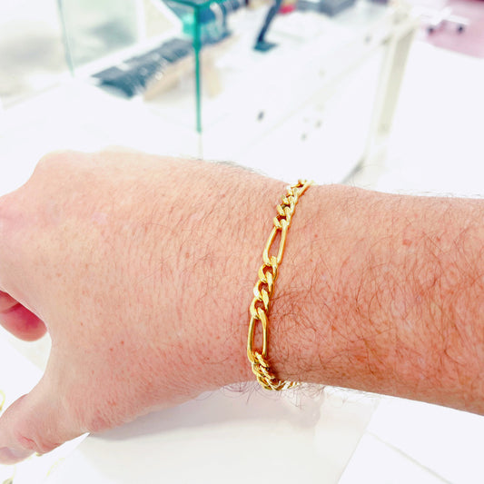 Pulsera Oro 18k Cartier plana 3x1 hueca 6mm para hombre