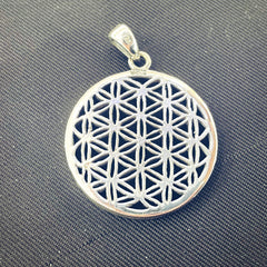 Colgante de plata de Flor DE LA VIDA 27mm para mujer