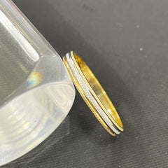 Alianza Bicolor de Oro 18K de 3.5mm Tallada