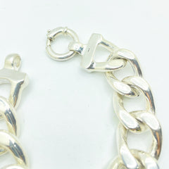 Pulsera de plata barbada eslabones grandes para mujer