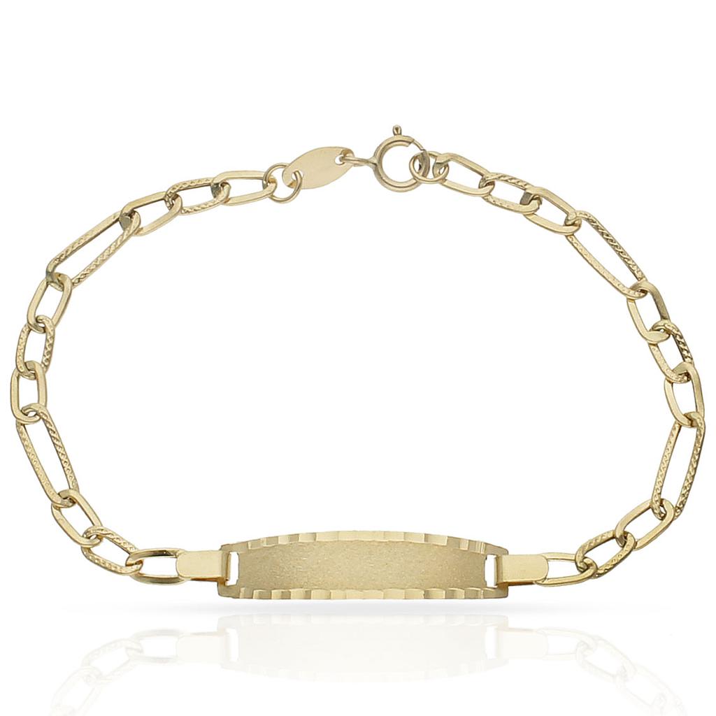 Pulsera de oro placa personalizable para niña o mujer