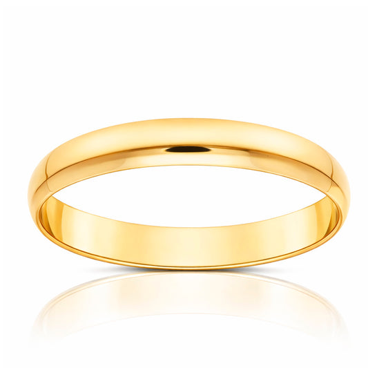 Alianza de boda oro 18k 3mm Lisa Media Caña