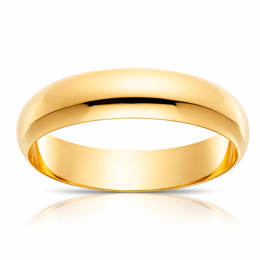 Anillo de boda oro 18k Lisa Media Caña 5mm ancho