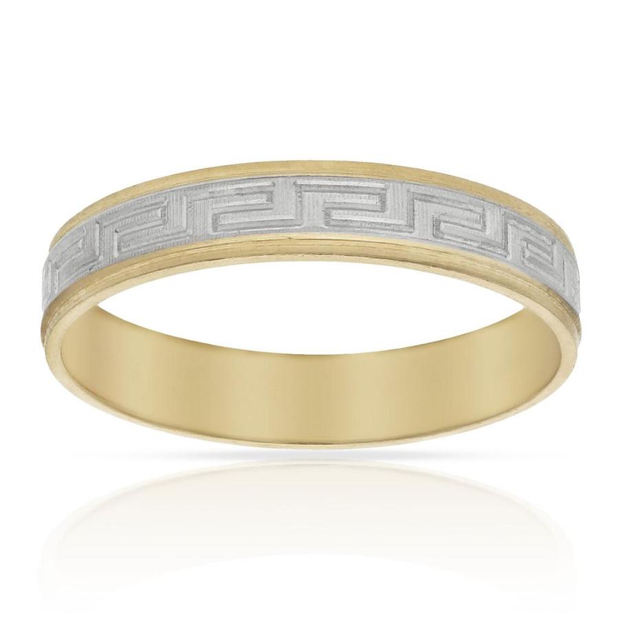 Alianza de boda Oro Bicolor tallada GRECA 4mm Comprar alianzas online