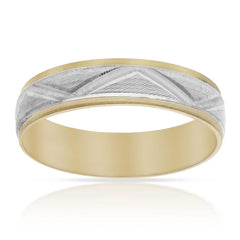 Alianza de boda oro 18k tallada de 5mm Bicolor