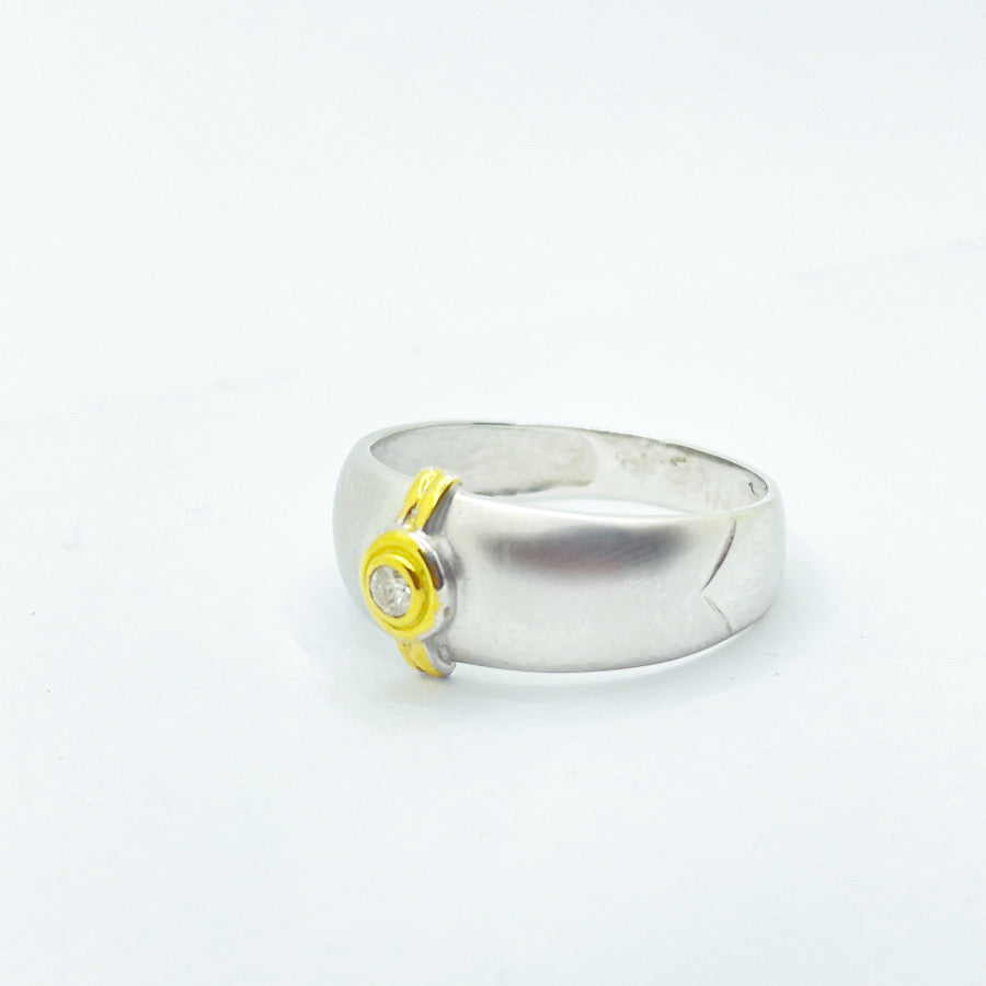 Comprar Anillo bicolor en oro 18k blanco con diamante para mujer online precios baratos, comprar Anillo bicolor en oro 18k blanco con diamante para mujer en Mallorca