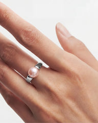Anillo de plata MAJORICA de perla rosa 8mm para mujer