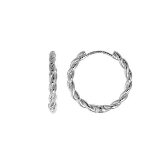 Pendientes aros Salvatore plata trenzados para mujer