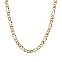 Cadena de oro 18k plana Tipo Cartier o fígaro 3x1 de 3.50mm para hombre