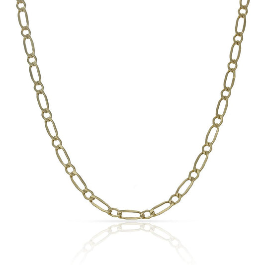 Cadena de oro 18k tipo Cartier o figaro 1x1 de 2.50mm para mujer