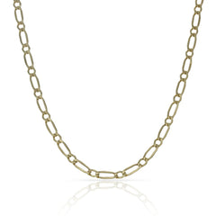 Cadena de oro 18k tipo Cartier o figaro 1x1 de 2.50mm para mujer