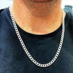 Comprar cadena de plata barbada o eslabon cubano para hombre online precios baratos, comprar cadena de plata eslabon cubano para hombre en Mallorca