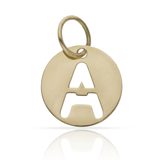 Colgante de oro 18K. con letra calada 12mm para mujer