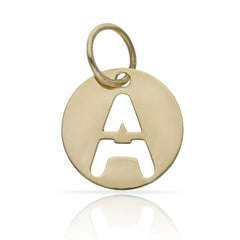 Colgante de oro 18K. con letra calada 12mm para mujer