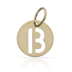 Colgante de oro 18K. con letra calada 12mm para mujer