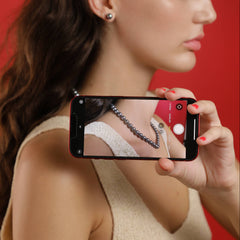 Collar MAJORICA Lyra 45cm plata y perla gris 8mm para mujer