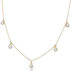 Gargantilla oro 18k con 5 circonitas para mujer