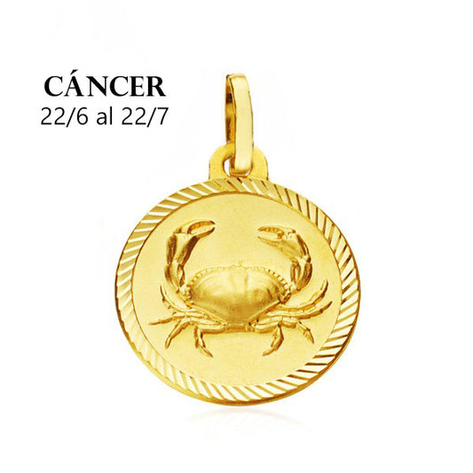 Comprar Colgante de oro 18K. medalla horoscopo cancer 20mm para mujer online precios baratos, comprar Colgante de oro 18K. medalla horoscopo 20mm para mujer en Mallorca