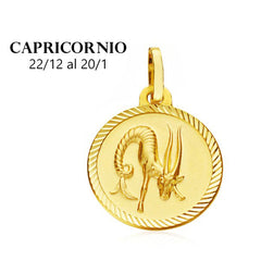 Comprar Colgante de oro 18K. medalla horoscopo capricornio 20mm para mujer online precios baratos, comprar Colgante de oro 18K. medalla horoscopo 20mm para mujer en Mallorca
