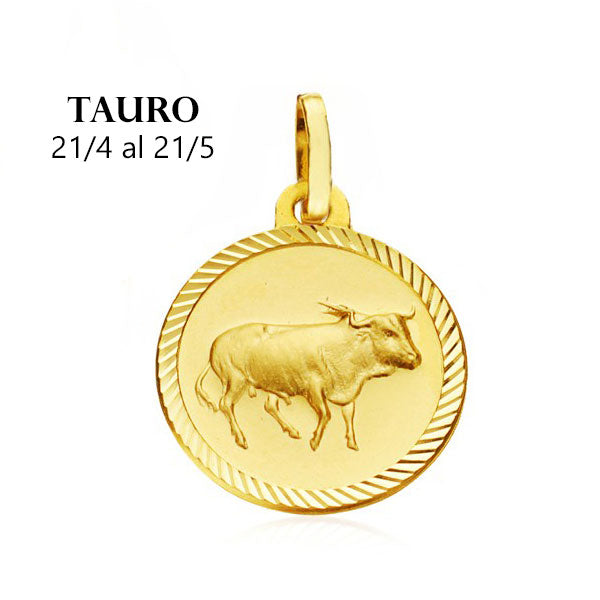 Comprar Colgante de oro 18K. medalla horoscopo tauro 20mm para mujer online precios baratos, comprar Colgante de oro 18K. medalla horoscopo 20mm para mujer en Mallorca