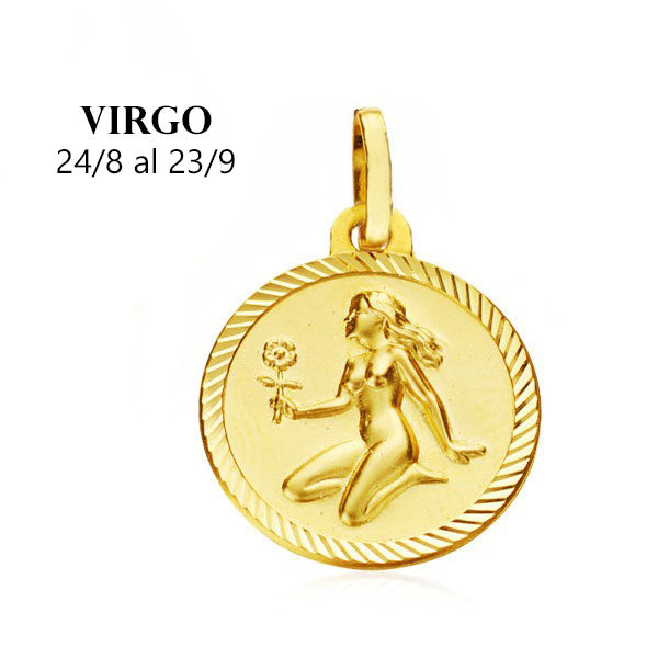 Comprar Colgante de oro 18K. medalla horoscopo virgo 20mm para mujer online precios baratos, comprar Colgante de oro 18K. medalla horoscopo 20mm para mujer en Mallorca