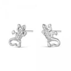 Pendientes de plata salamandras con circonitas para mujer