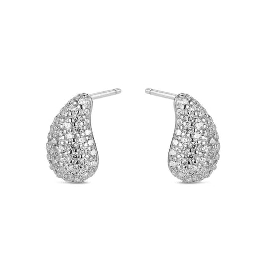 Pendientes de plata Gota con circonitas para mujer