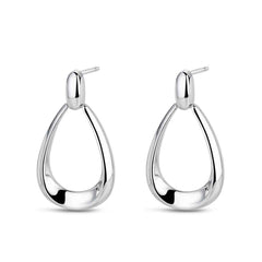 Pendientes de plata tipo argolla de diario para mujer