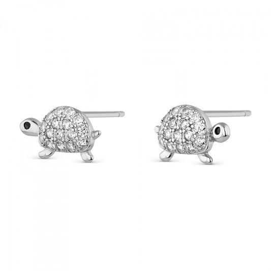 Pendientes de plata de ley tortugas con circonitas para mujer