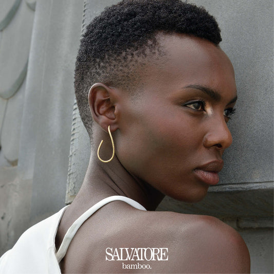 Pendientes aros Salvatore plata retorcido dorado para mujer