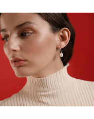 Pendientes de plata perla barroca blanca MAJORICA 8mm cierre gancho para mujer