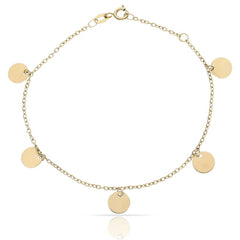 Pulsera de Oro 18k mini charms chapitas para Mujer