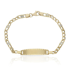 Pulsera de oro 18k ESCLAVA barbada con circonitas para mujer