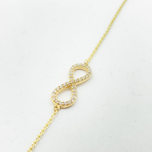 Comprar pulsera de oro 18kt infinito con circonitas para mujer online precios baratos, comprar pulsera de oro 18kt infinito con circonitas para mujer en Mallorca