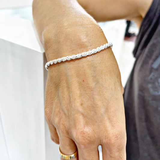 Comprar pulsera de plata cordon salomonico para hombre online precios baratos, comprar pulsera de plata cordon salomonico mujer en Mallorca