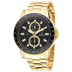 Reloj Nowley hot acero dorado esfera negra para hombre