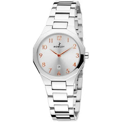 Reloj Nowley prisma plano acero dial rosado para mujer