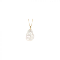 Collar largo MAJORICA Keila dorado con perla blanca salvaje para mujer